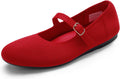 Women's Mary Jane Knit Flats with Arch Support - Foldable Comfort