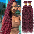 Human Braiding Hair for Boho Braids 16 in Burgundy - Deep Wave