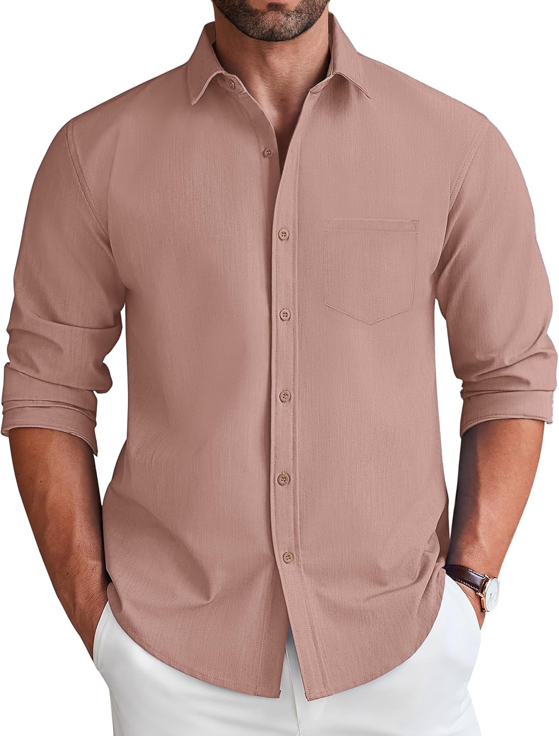 COOFANDY Men's Long Sleeve Button Down Shirt for Casual Style
