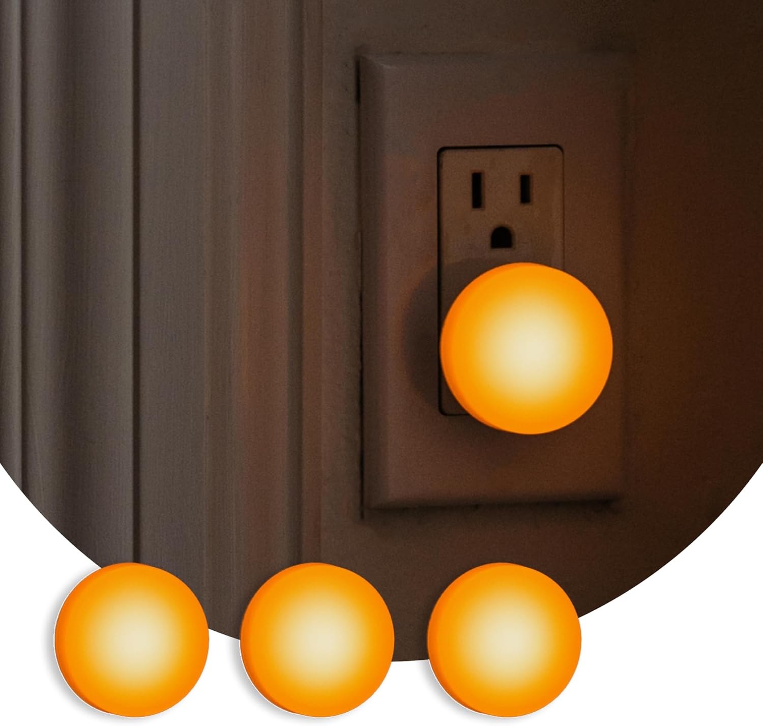 Loftie Night Lights Plug into Wall - Warm Amber Glow 3-Pack