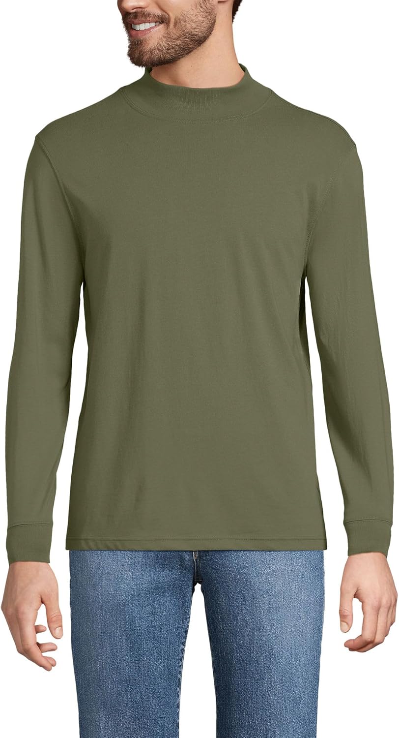 Lands' End Men's Super-T Cotton-Blend Mock Turtleneck Shirt Review