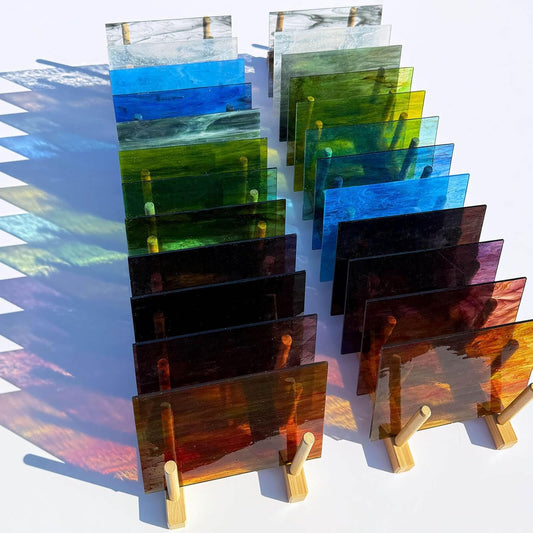 LITMIND 24 Sheets Streaky Translucent Opal Glass for Crafts
