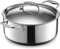 HexClad Hybrid Nonstick 5-Quart Dutch Oven with Steel Lid - Sear