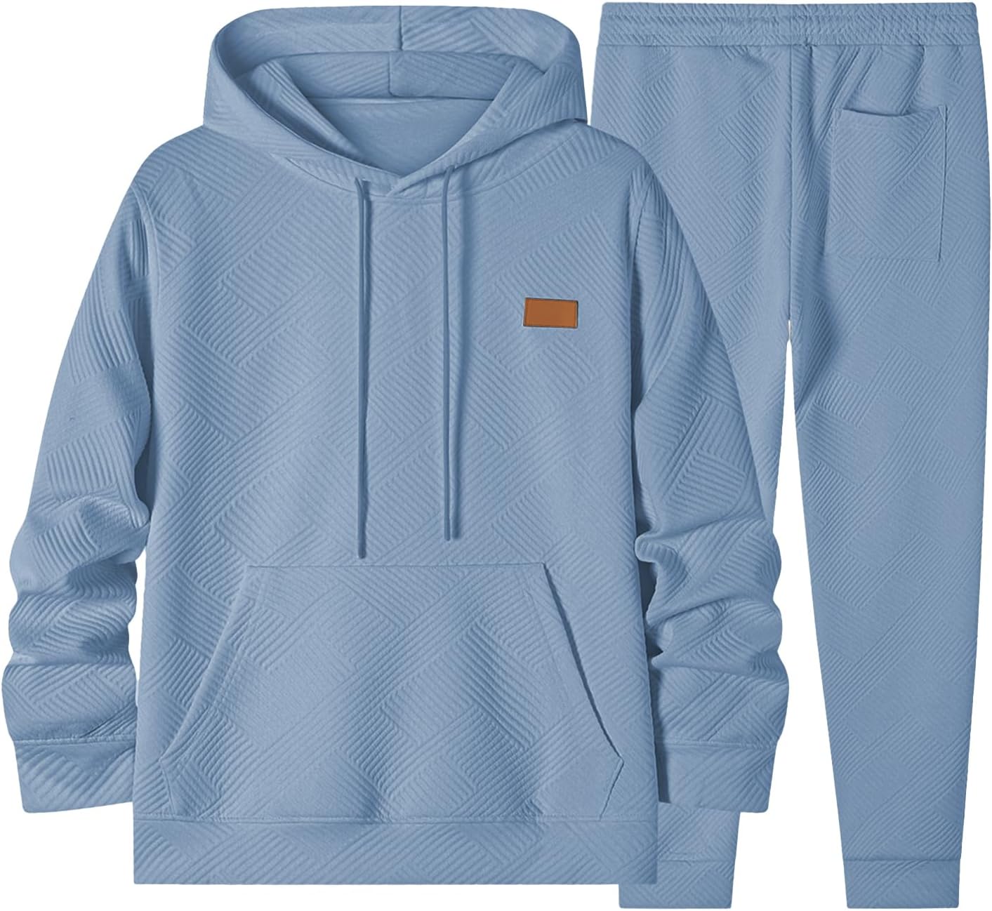 JMIERR Mens 2 Piece Jacquard Sweatsuit for Comfort and Style