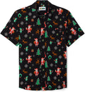 Men's Short Sleeve Holiday Button Down Shirt - Soft Stretch Fit