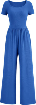 Women's Square Neck Wide Leg Jumpsuit Romper - Dressy Casual Essential
