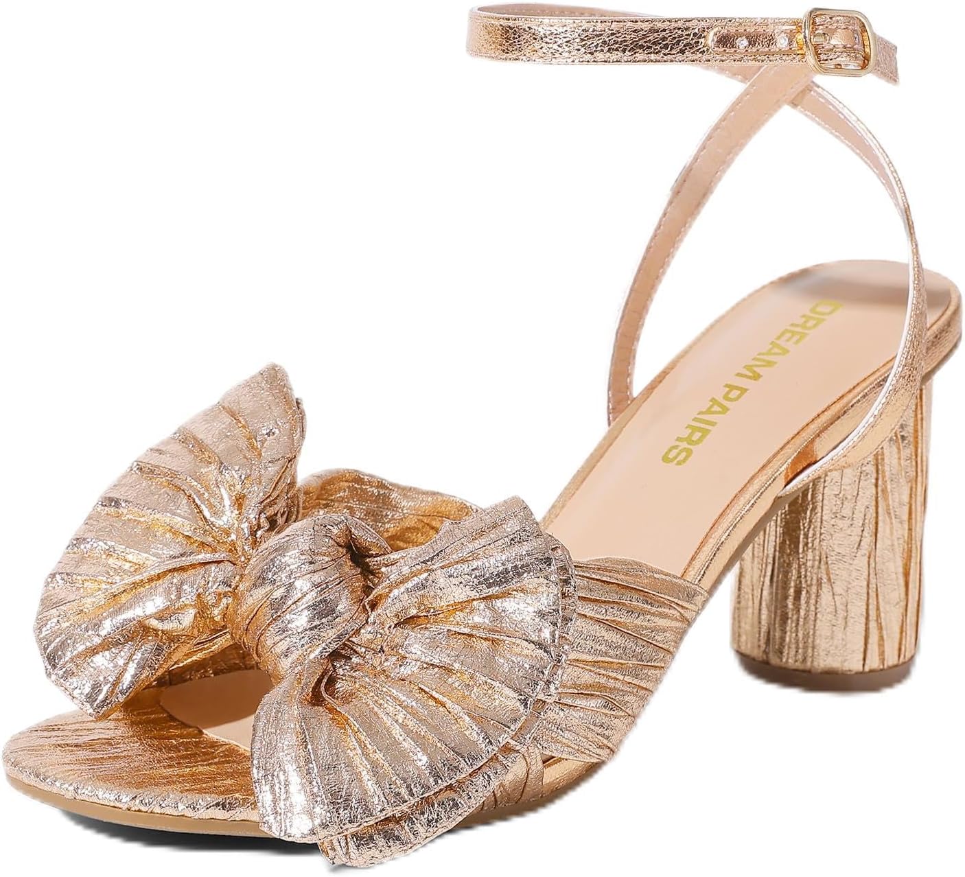 DREAM PAIRS Women's Bow Knot Heeled Sandals for Weddings