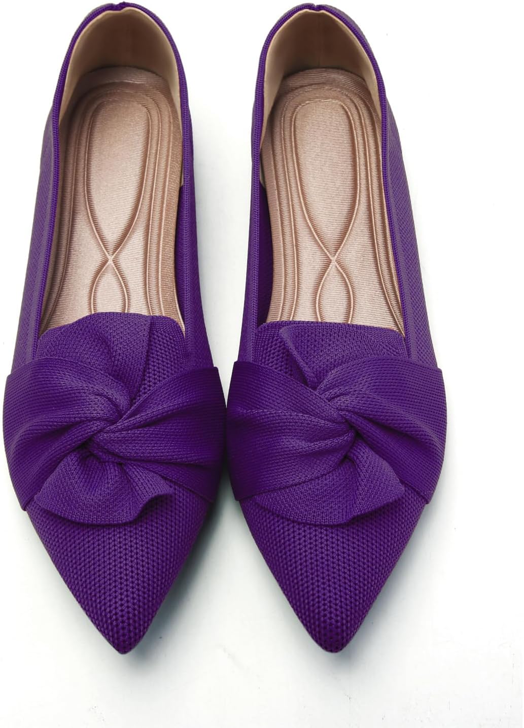 Pointed Toe Ballet Flats with Bow for Women's Comfort and Style