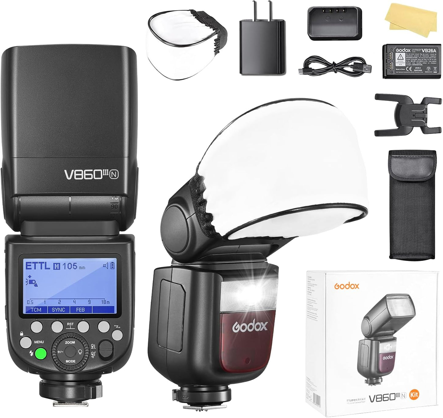 Godox V860III-N Camera Flash with LED Modeling Lamp for Nikon