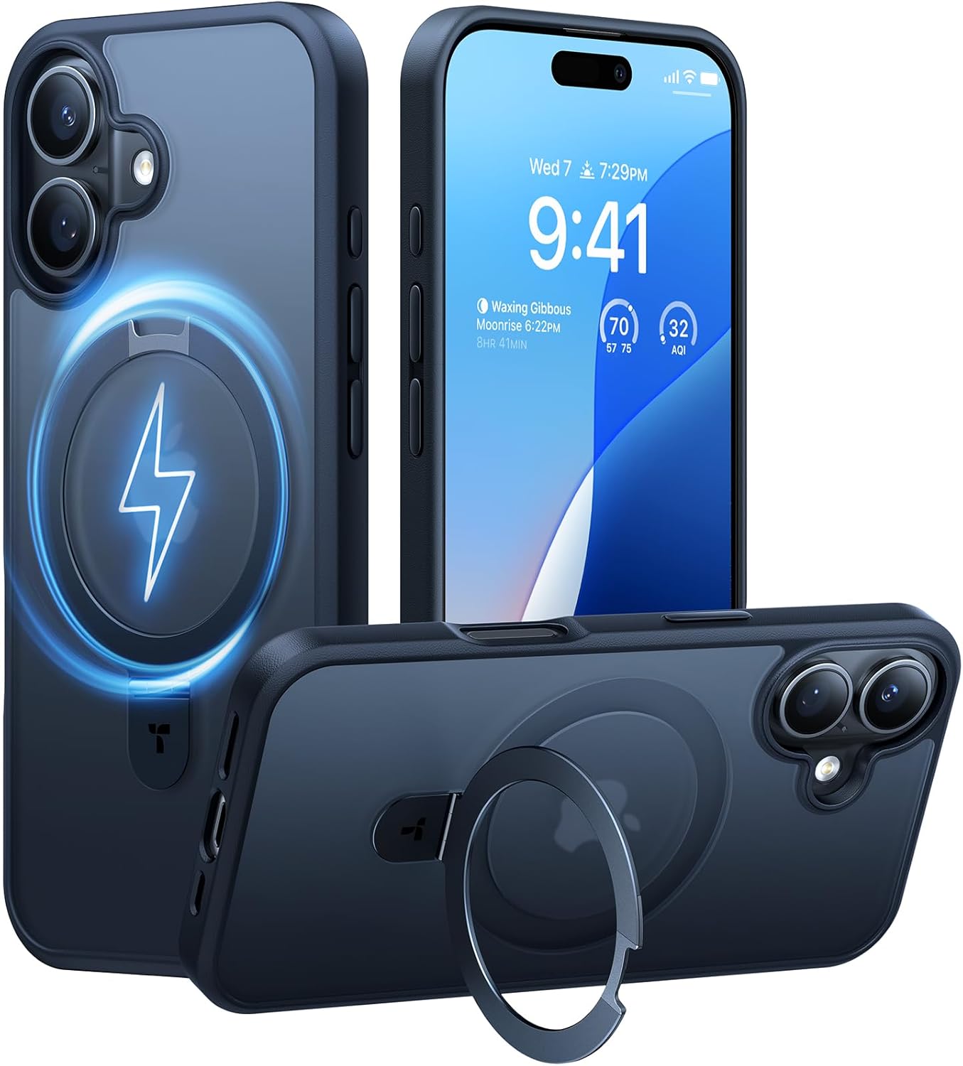 TORRAS Ultra Magnetic iPhone 16 Plus Case with Kickstand Feature