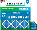 Filterbuy 10x10x1 Air Filter MERV 13 - Optimal Smoke & Allergy Defense