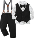Toddler Boy Vest Suit Set 4-Piece Formal Outfit - Classic Wedding Wear