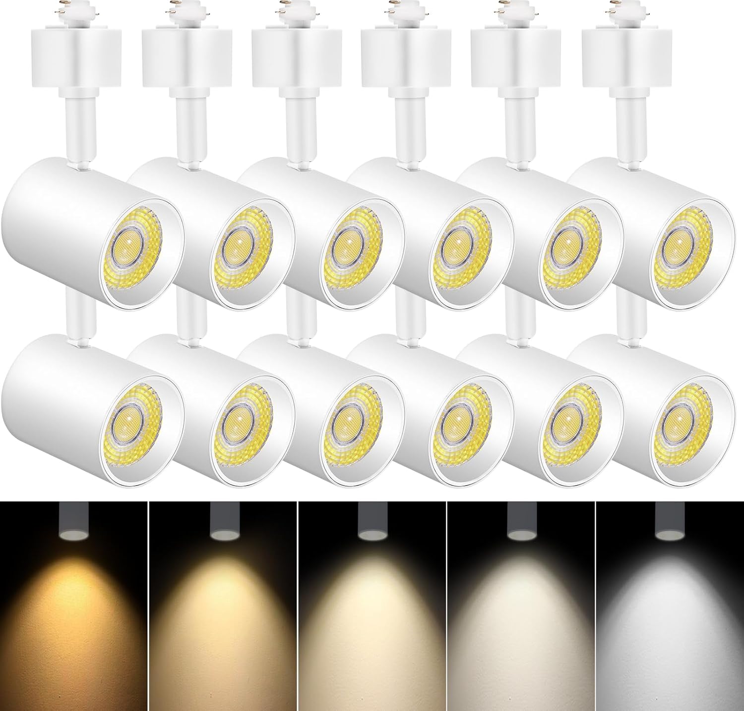 VANoopee 12 Pack LED Track Lighting Heads with 5 Color Options