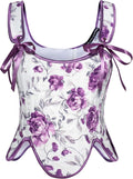 Scarlet Darkness Renaissance Floral Lace Up Corset Top - Structured