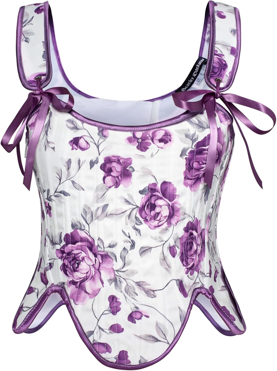 Renaissance Floral Lace Up Corset Bustier Tops for Women