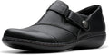 Clarks Women's Ashland Gem Loafers in Black Leather - Comfort Slip-Ons