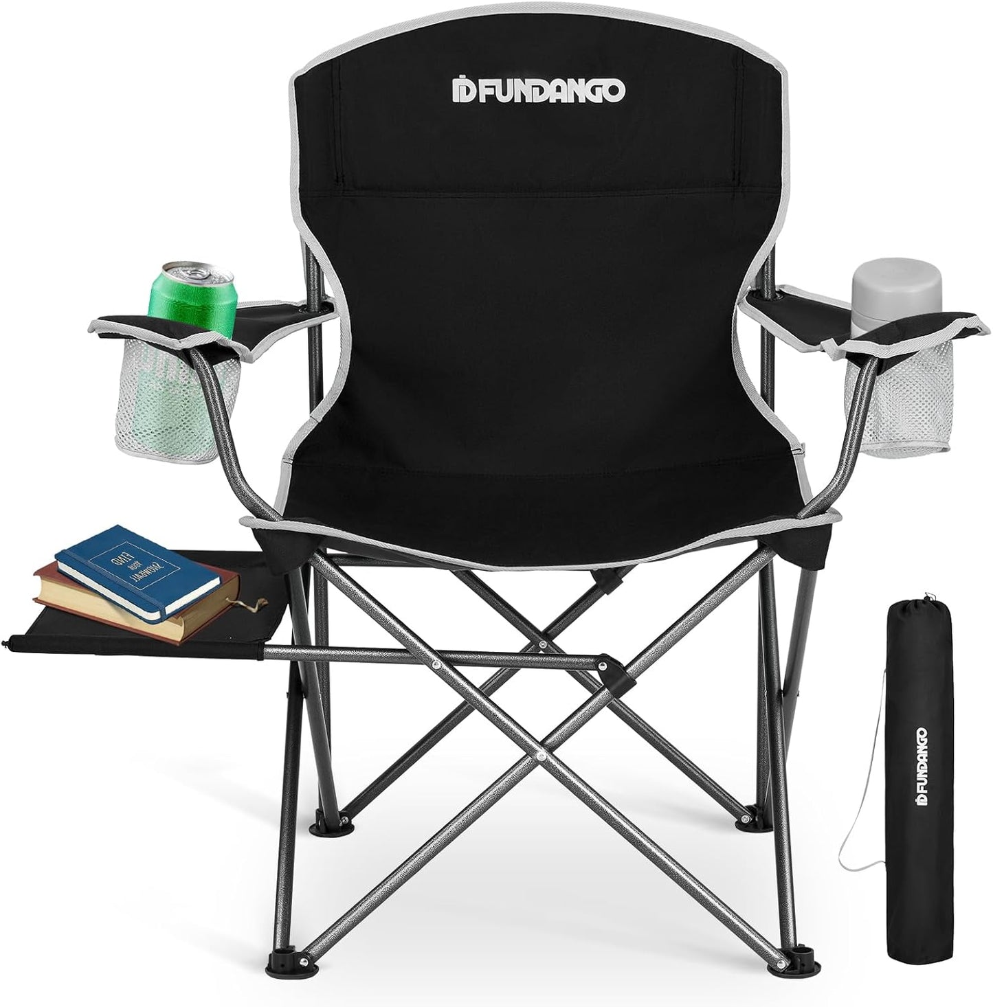 FUNDANGO Folding Camping Chair with Table for Outdoor Comfort