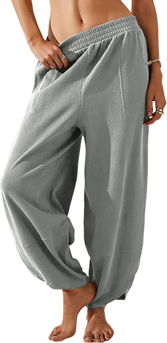 Himosyber Women Cotton Wide Leg Pants for Casual Comfort