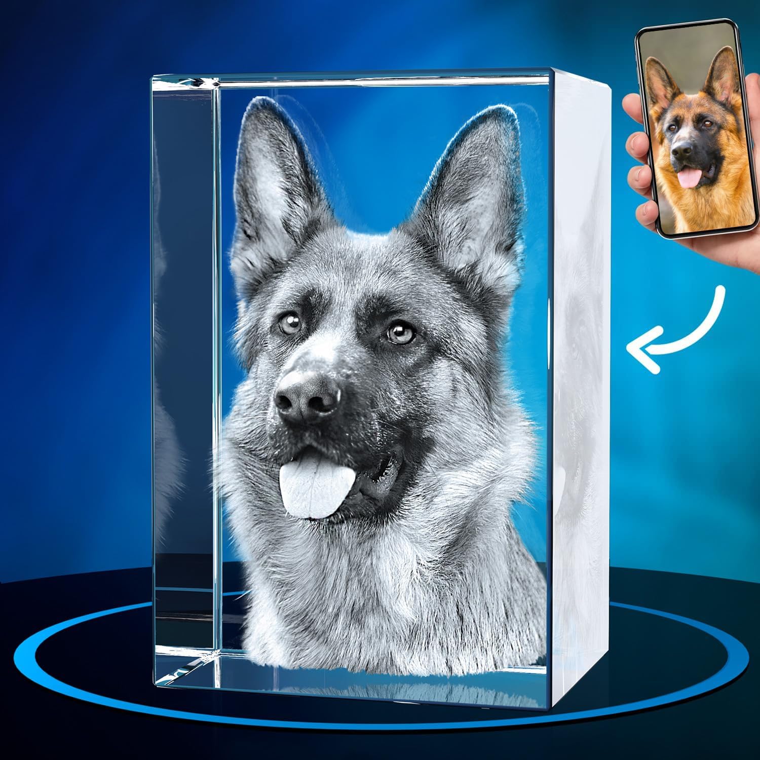 Personalized Dog Memorial Gifts - 3D Crystal Photo Keepsake