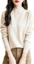 Women's 100% Merino Wool Seamless Sweater Mock Neck - Soft Chanyarn
