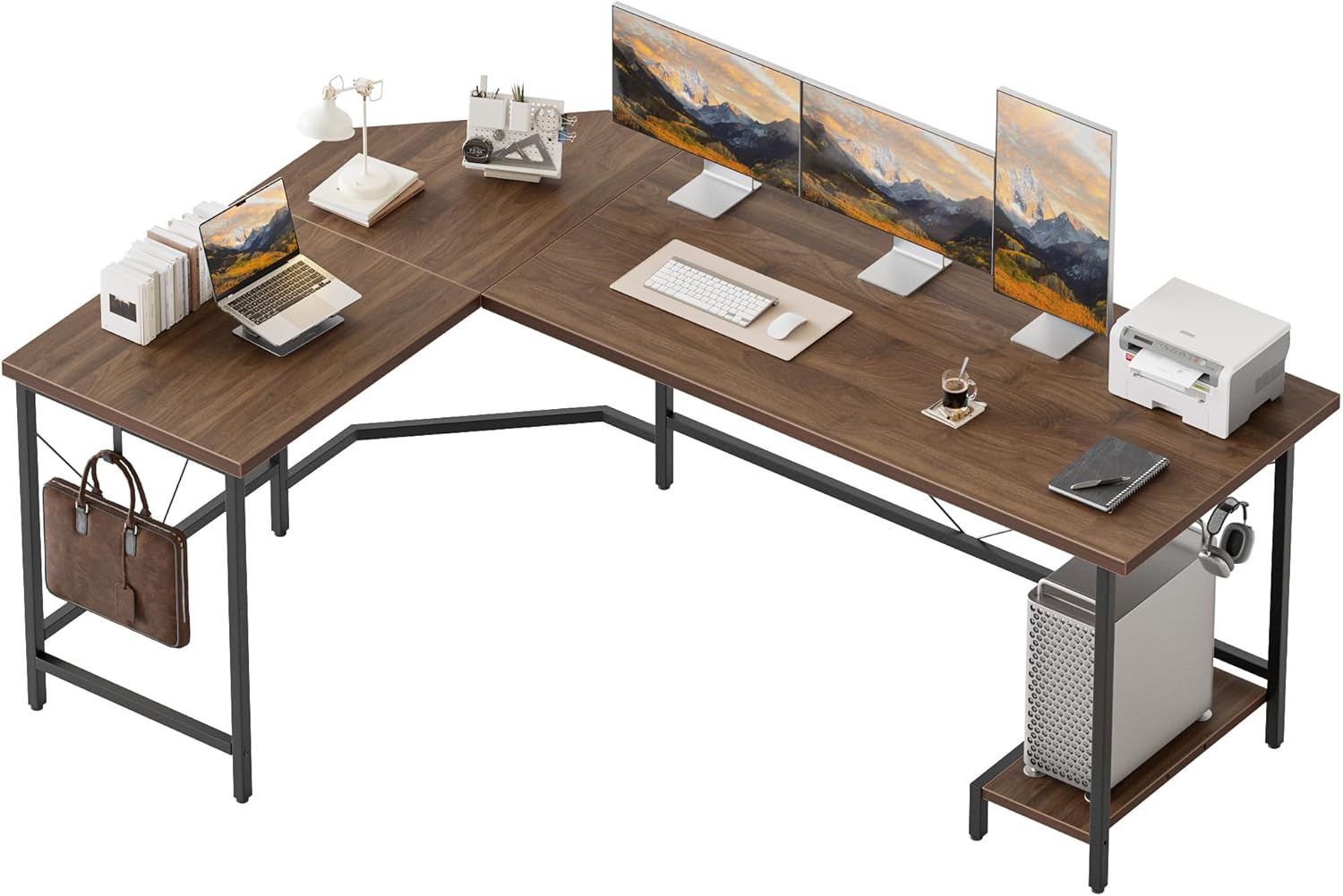 L Shaped Gaming Desk 59 in for Home Office and Gaming Setup