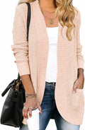Women's Long Sleeve Open Front Knit Cardigan - Lightweight Cocoon