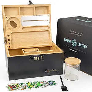 Large Bamboo Box with Combination Lock for Home Storage Needs