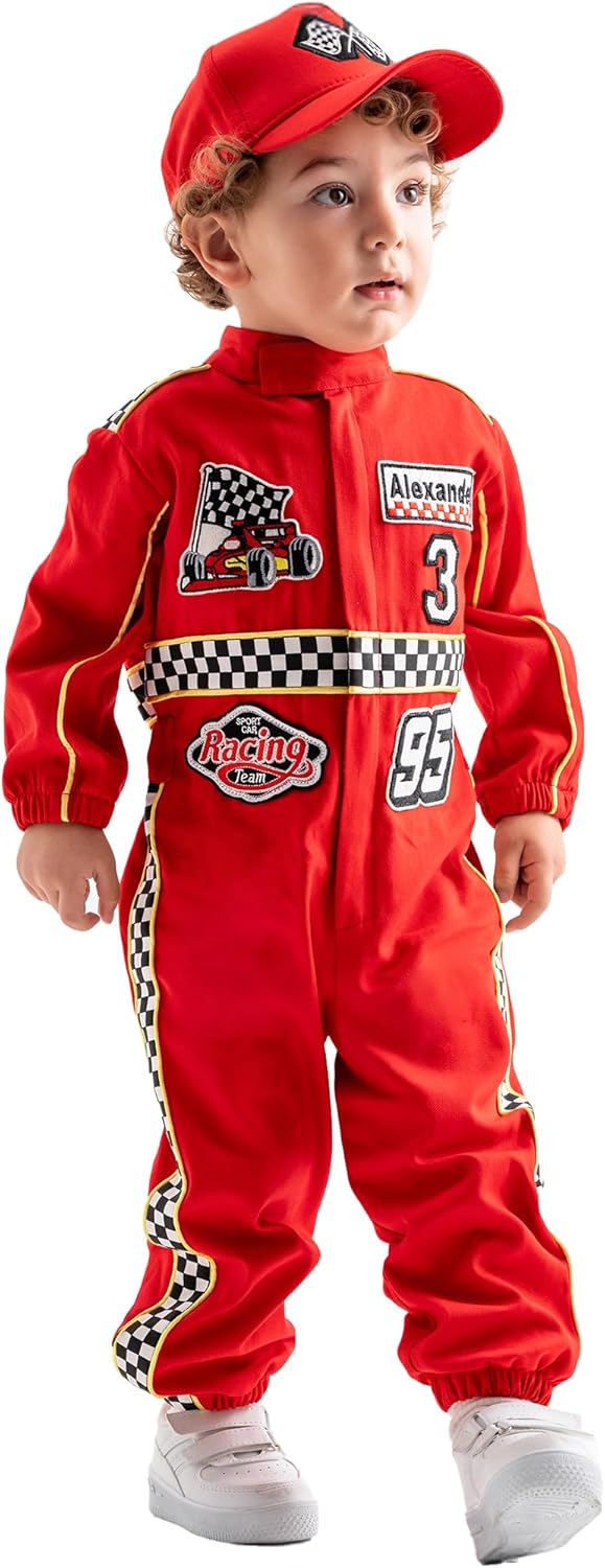 Personalized Handmade Race Car Driver Costume for Toddlers