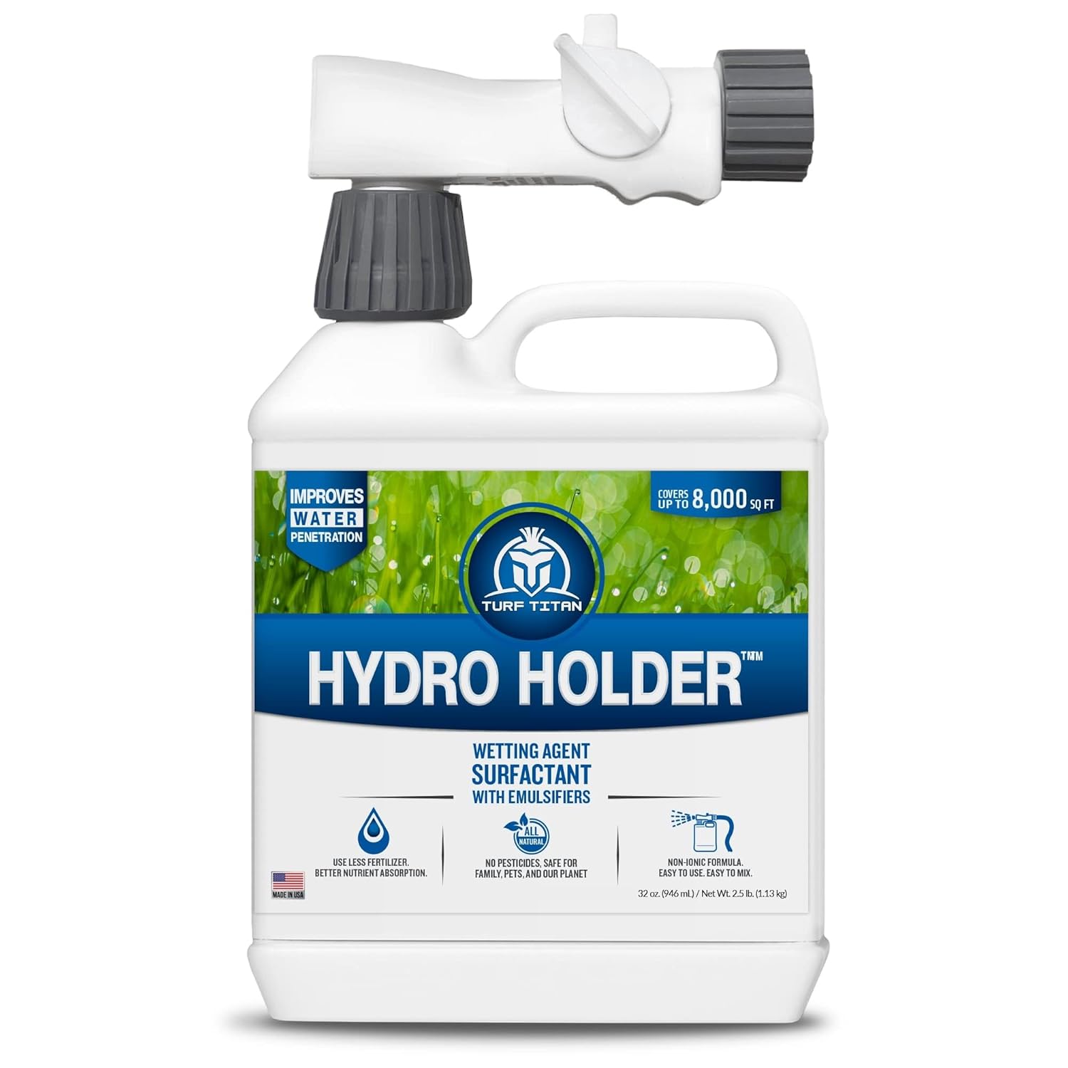 Turf Titan Hydro Holder Hose End Wetting Agent for Healthy Lawns