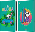 Peanuts Tropical Surf Snoopy Aloha Leather Wallet Case for iPad Air 2