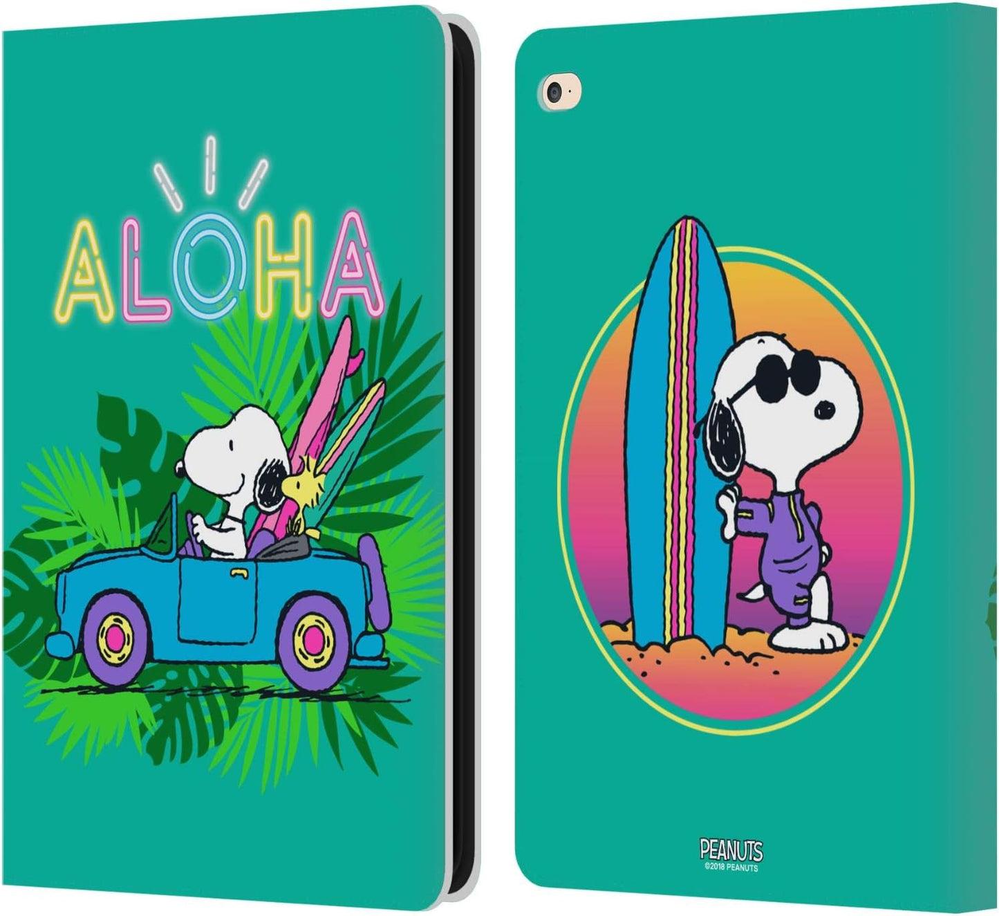 Peanuts Tropical Surf Snoopy Aloha Leather Wallet Case for iPad Air 2