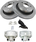 Rear Brake Pad & Rotor Kit with Calipers - Reliable Stopping