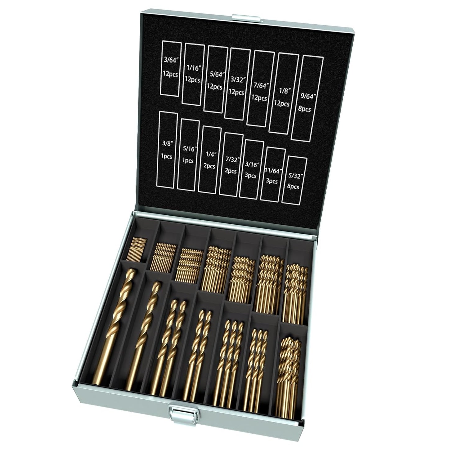Cobalt Drill Bit Set 100Pcs M35 High Speed Steel for Metal