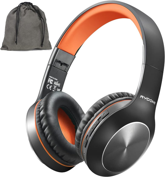 Rydohi Over-Ear Bluetooth Headphones: 68H Playtime, Deep Bass, 3 EQ Modes