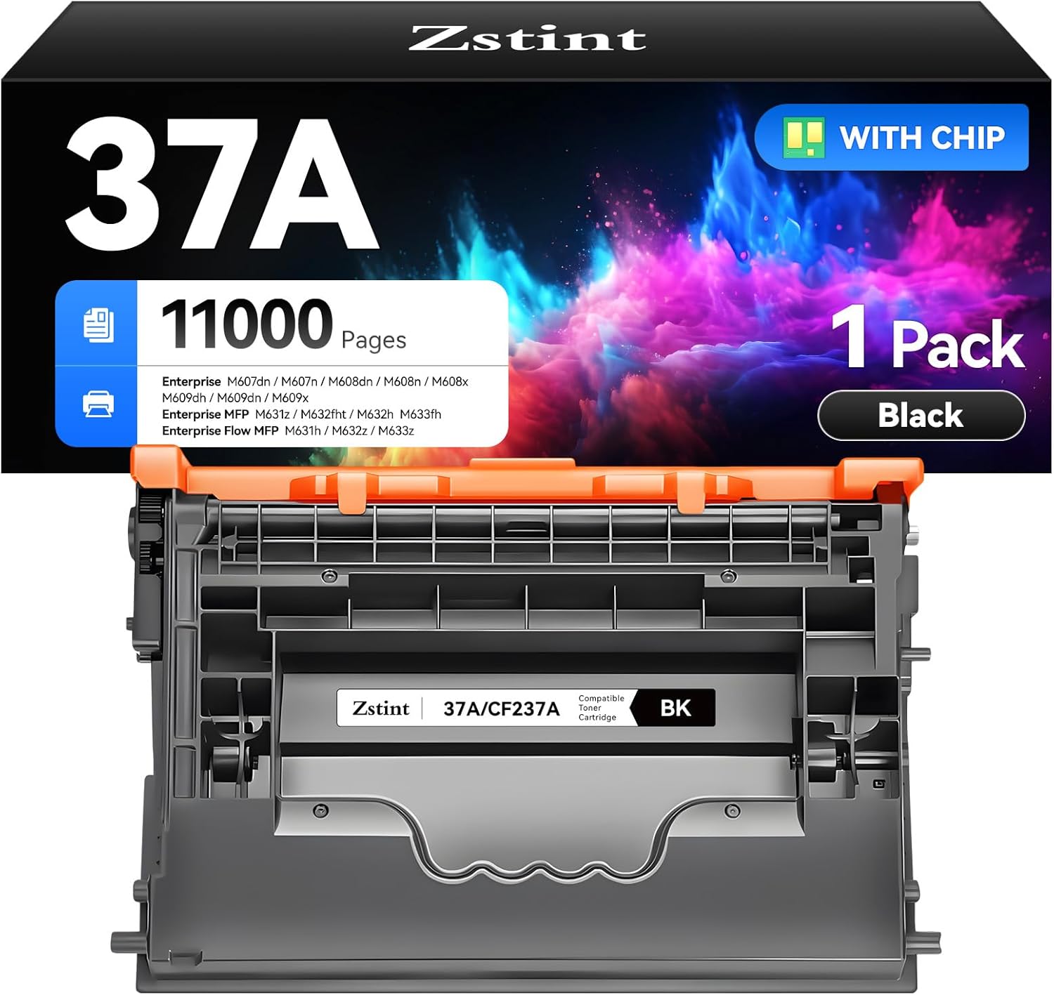 High Yield 37A Black Toner Cartridge for HP Printers - 11,000 Pages