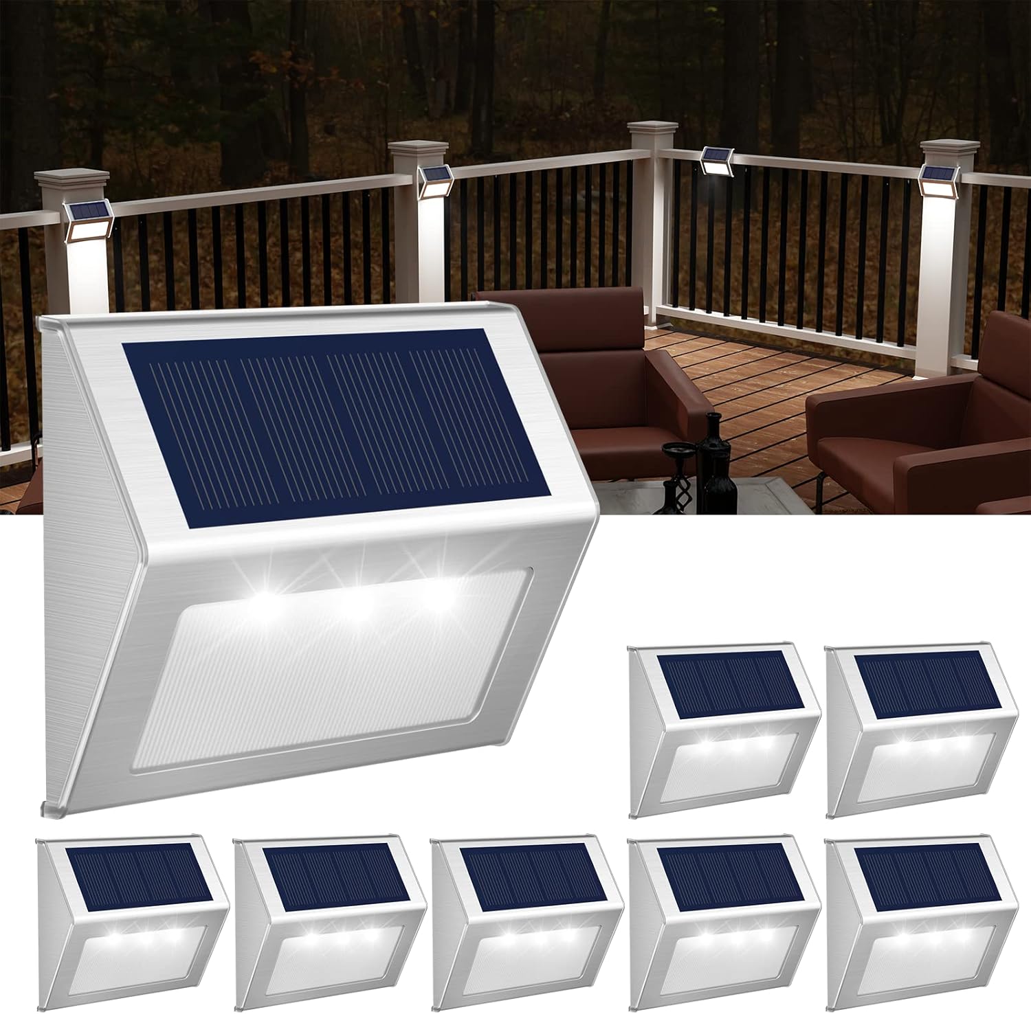 JSOT Solar Lights Outdoor for Deck and Garden - Waterproof Design