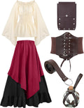 Medieval Renaissance Dress Costume for Women with Accessories