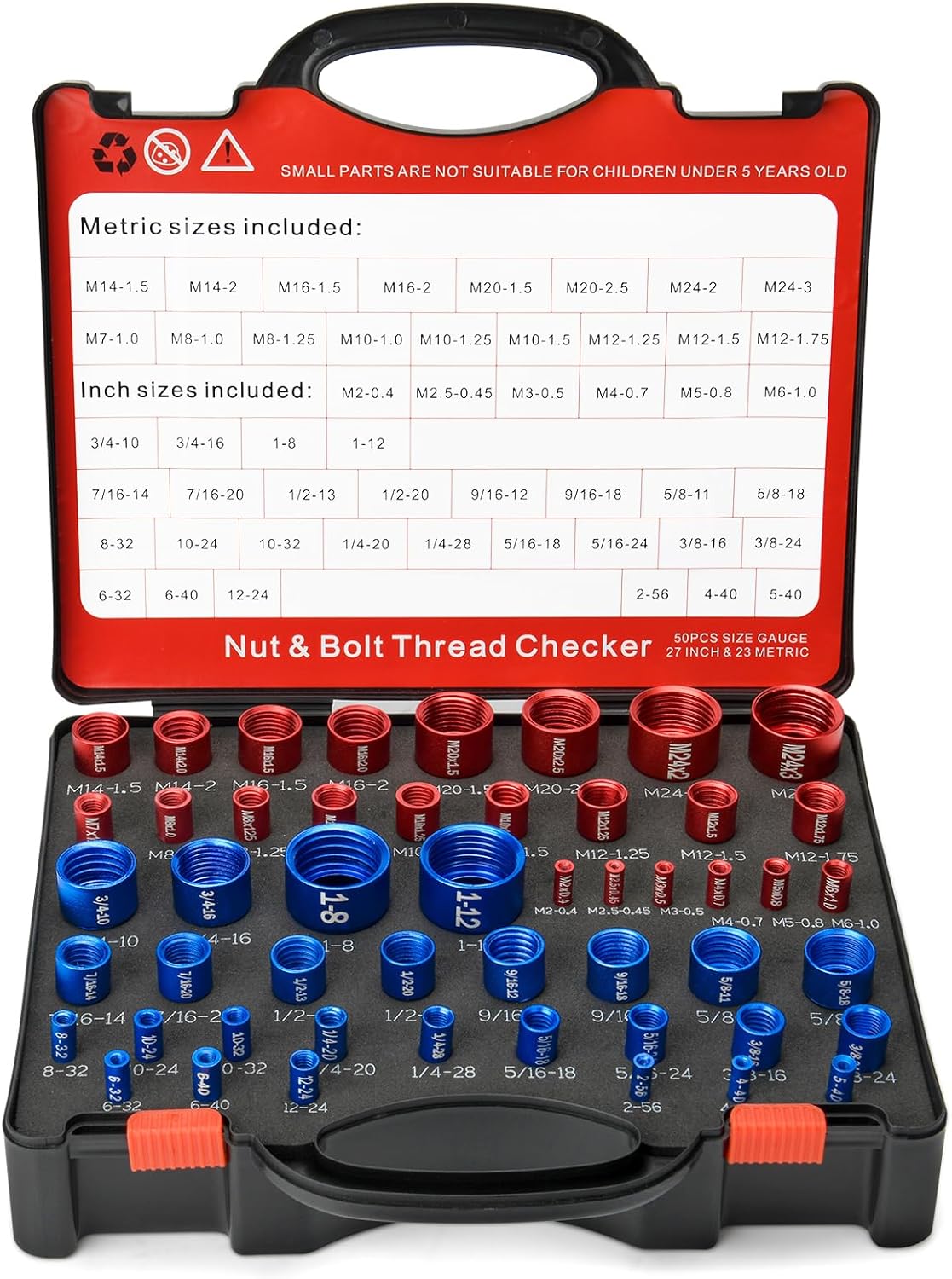 50 Pcs Nut and Bolt Thread Checker for Accurate Sizing
