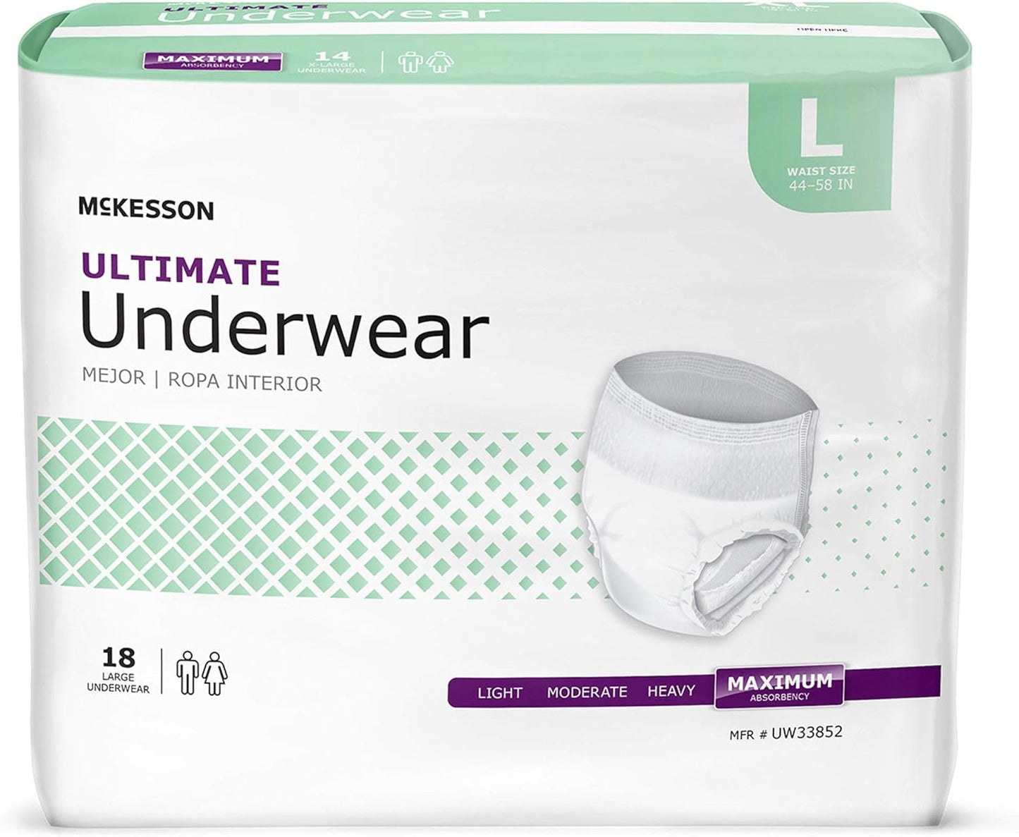 McKesson Ultimate Underwear, Maximum Absorbency, Large