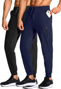 Men's Stretch Athletic Joggers with Zipper Pockets - Lightweight Fit