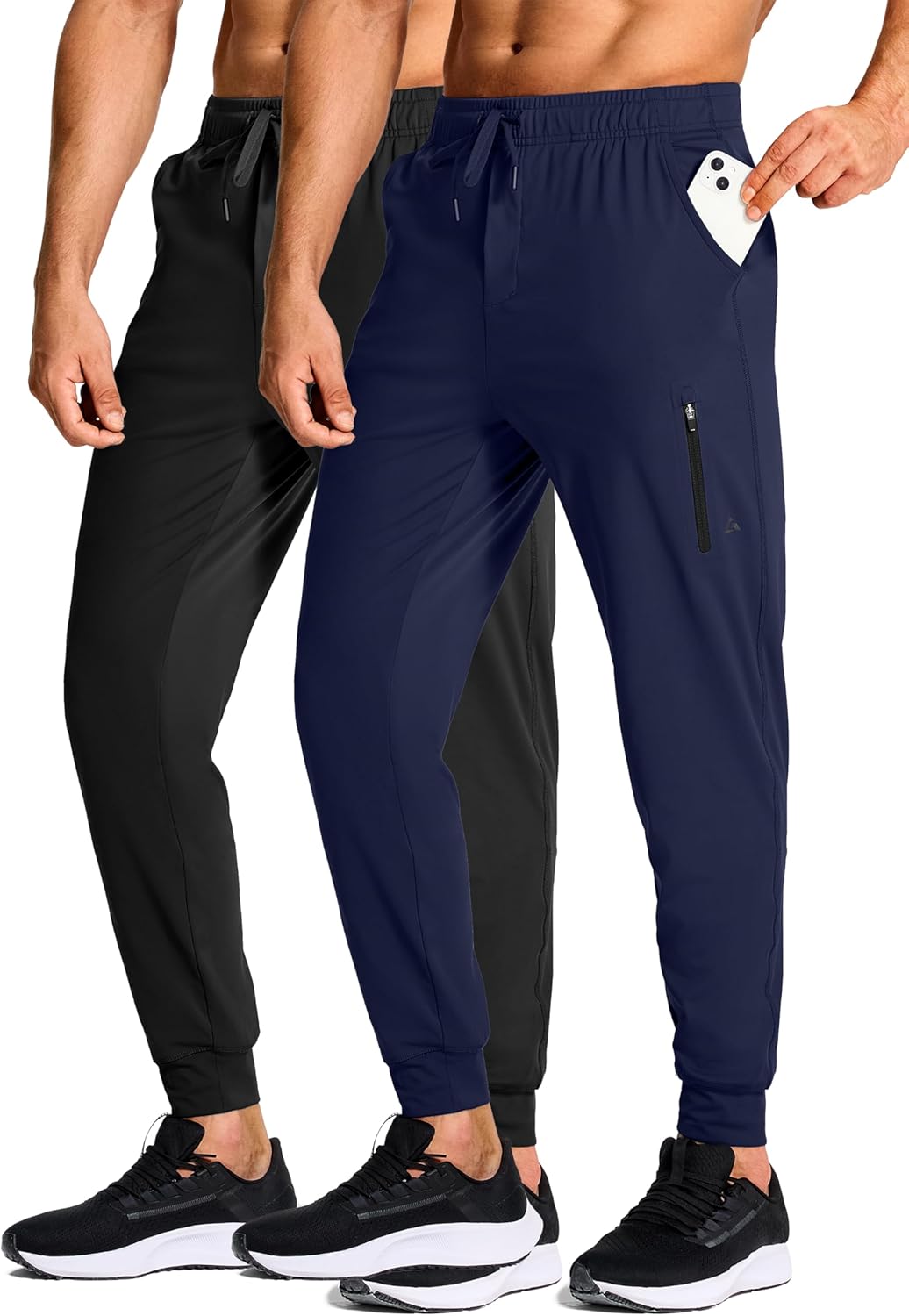 Men's Athletic Joggers Stretch Sweatpants with Zipper Pockets