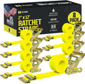 DC Cargo Mall E Track Ratchet Straps 2in x 12ft (8 Pack) - Heavy Duty