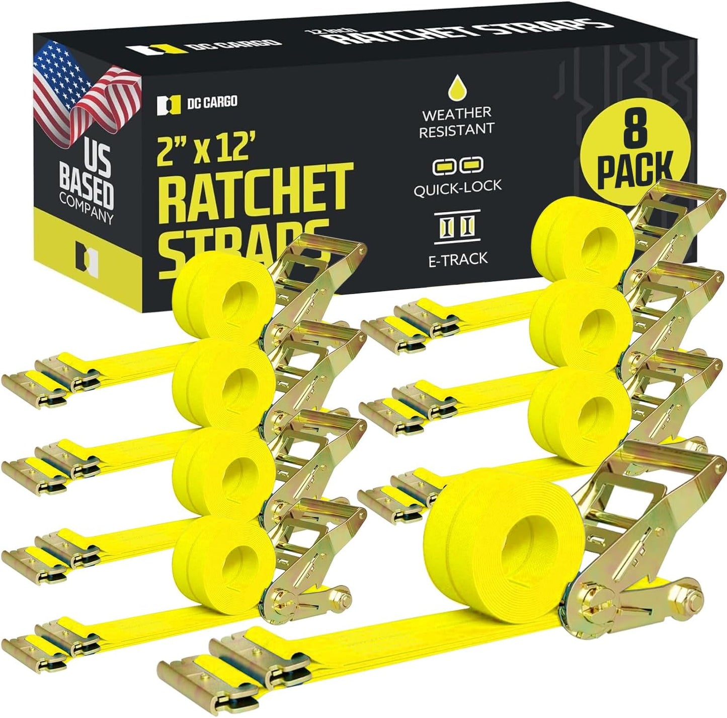 Heavy Duty E Track Ratchet Straps for Secure Cargo Tie-Down