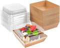 100 Pack Paper Charcuterie Boxes with Clear Lids - 4 in Disposable
