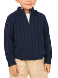 Zhaovi's Toddler Boys Girls Sweater Twisted Knit 1/4 Zip Outfit