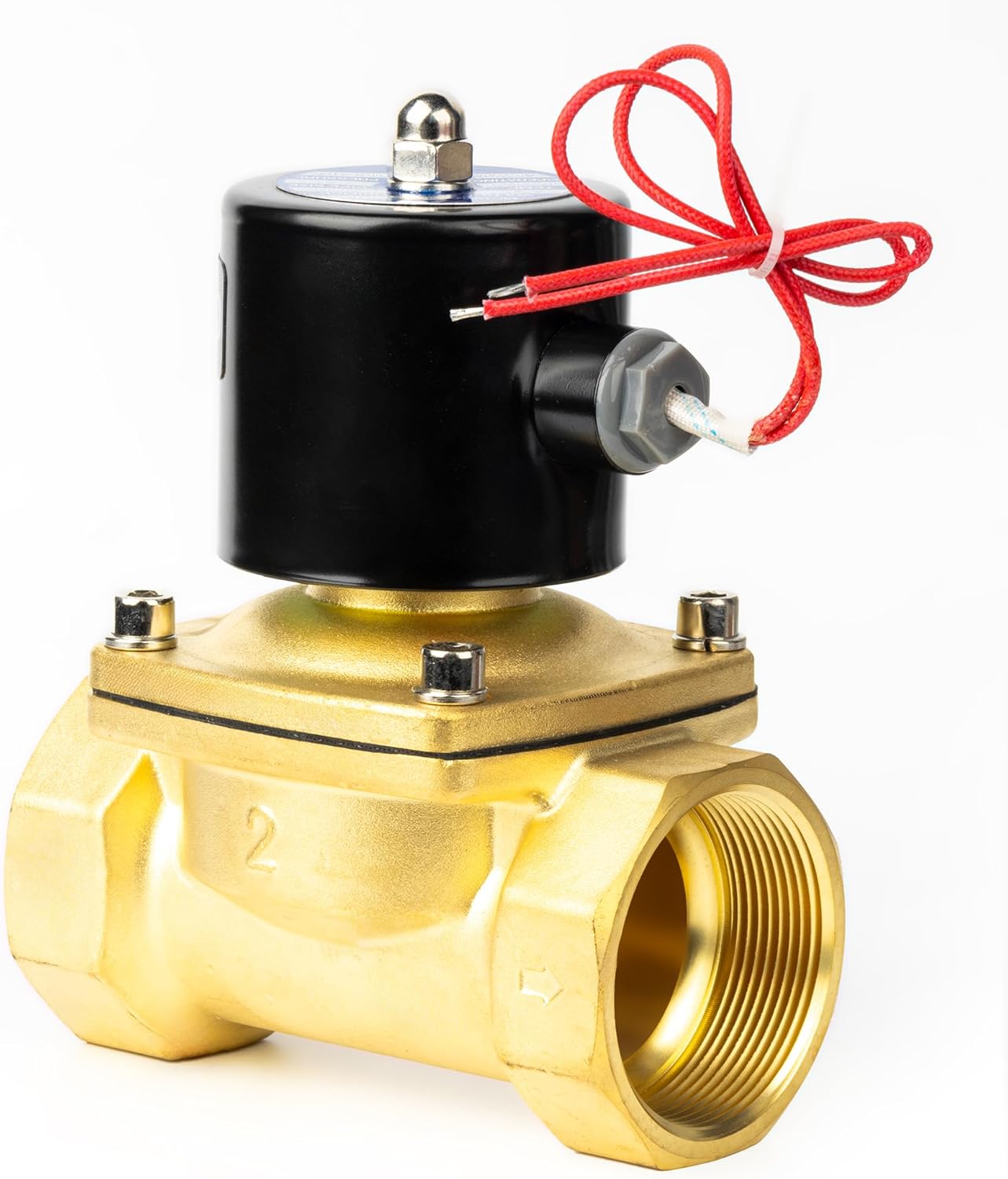 U.S. Solid 2in Solenoid Valve - 110V AC Brass Electric Valve