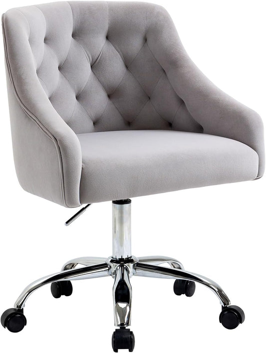 MOJAY Velvet Office Swivel Vanity Chair for Modern Spaces