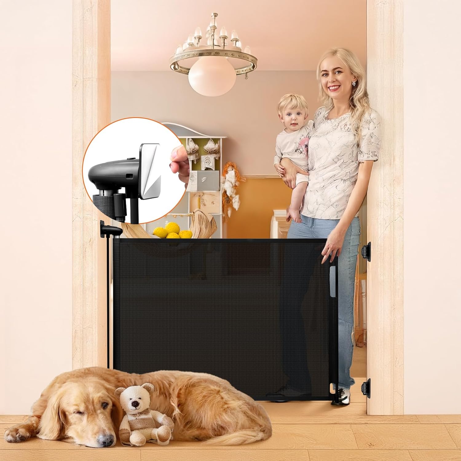 No Drill Retractable Baby Gates for Doorways and Stairs