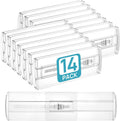Drawer Dividers 14 Pack Adjustable 10.2-16.6in Clear - Tidy Drawers