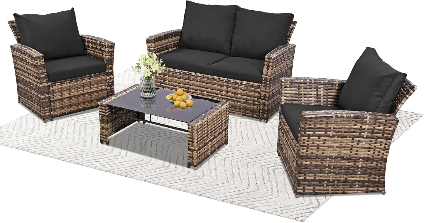 4 Piece Outdoor Patio Furniture Set for Stylish Comfort